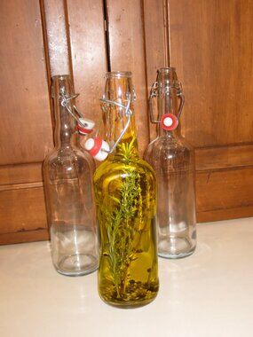 24 oz Glass Bottles Flip Top Cap Set of 3